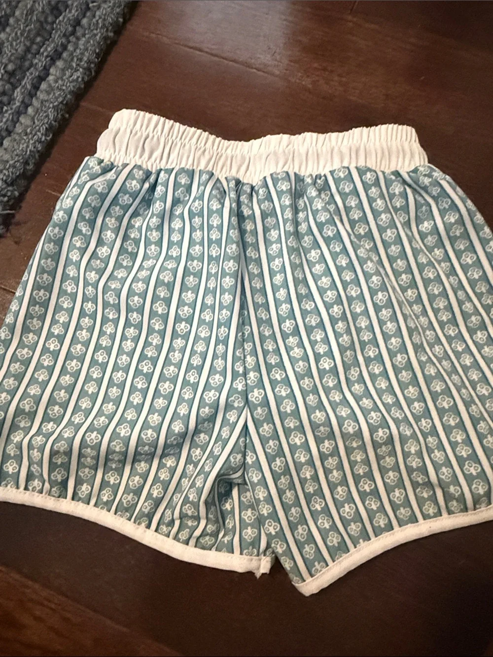 Edgehill Collection Blue and White Striped Kids Swim Trunks